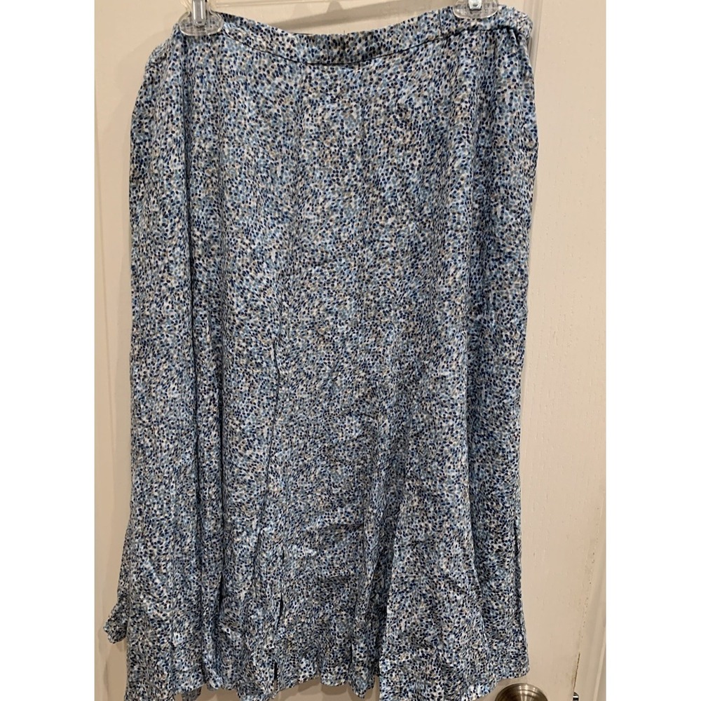 Women Floral Midi Skirt Size 18W Blue Flowy Cottage Core Fairy Feminine‎